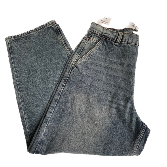 New UH Denim Jeans Skater Medium Wash High Rise Wide Leg Cotton Size 32 NWT - Picture 1 of 8